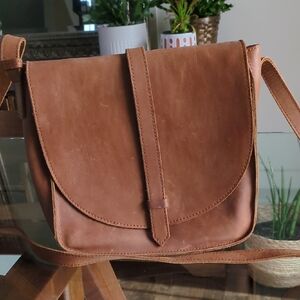 Able Tan Leather Crossbody Bag